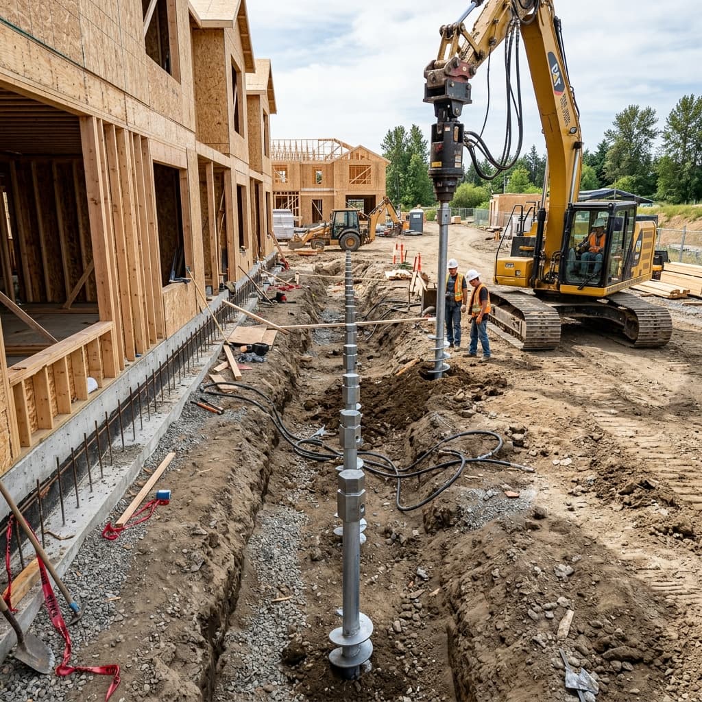 How Many Helical Piers Does a House Need? Spacing & Calculation Standards